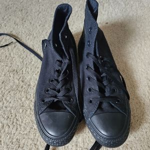 All black Converse High tops women's size 7